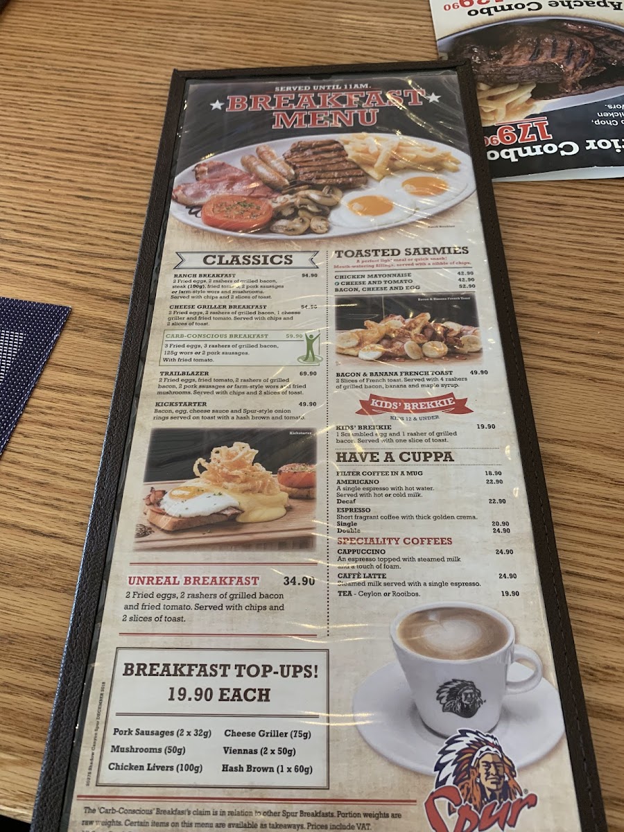 Menu Spur Grill & Go Colesberg-1